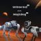 Unitree Go2 und Magicdog Pro im direkten Vergleich vor futuristischer Marslandschaft, quadratisches Layout