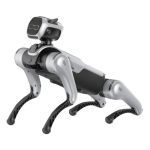 Magicdog Pro robotic pet with visible mesh back and AI head, rear side view